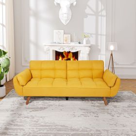 75" Flared Arm Convertible Sleeper Sofa-Yellow