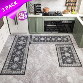 Kitchen Rugs and Runner Sets of 3, Kitchen Floor Mat Carpet, Washable Non Slip Kitchen Runner Rug, Farmhouse Hallway Doormat for Holiday Home Dec