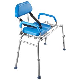 Sliding Shower Chair, 330 lbs Tub Transfer Bench for Bathtub with Swivel Seat, Padded Shower Bench with Pivoting Arms and Backrest