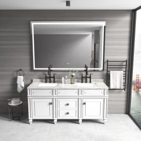 (ONLY FOR PICKUP)84"*48" LED Lighted Bathroom Wall Mounted Mirror with High Lumen+Anti-Fog Separately Control  bedroom full-length mirror  bathro